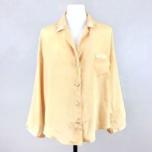 Vintage Victoria’s Secret Yellow Satin Button Pajama Top